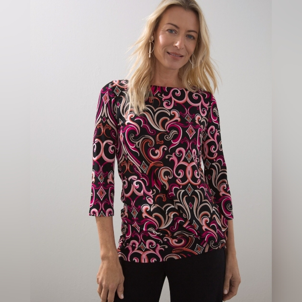 Chico's Scroll Print top - Picture 14 of 16